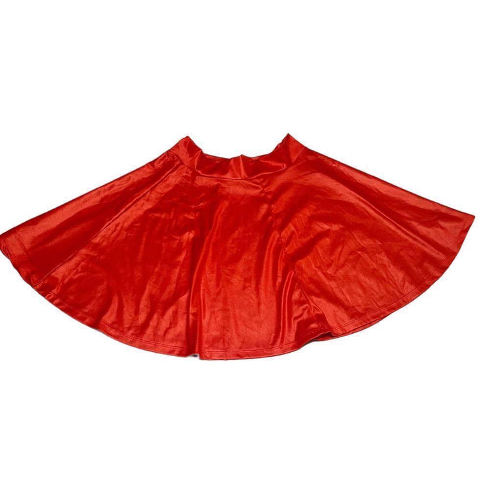 Red Circle Skirt, costume quality, semi-matte red, size Adult.